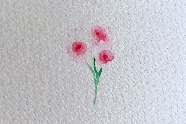 水彩色鉛筆の花の塗り方描き方
